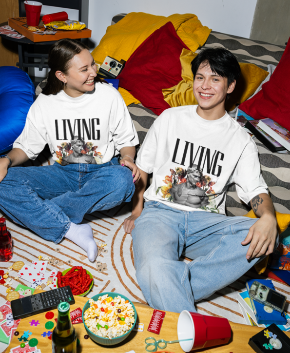 Living | Oversized | Premium Unisex Graphic T-shirt